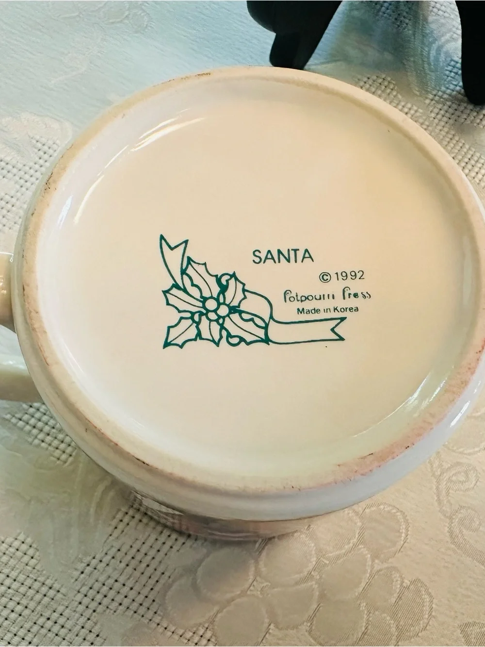Vtg 1992 Potpourri Press Christmas Plate & Mug Set 